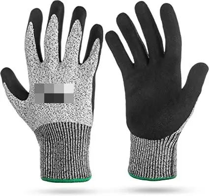 Sicherheits produkte Ion A4 Handschuhe, Saphir 13-Gauge Hppe Shell, Sandy Nitrile Palm Coating, Ansi Cut Level A5, X-Small