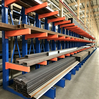 Étagères cantilever robustes à simple face, système d'étagères cantilever en acier sur mesure pour entrepôt