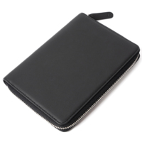 Portefeuille de voyage minimaliste pour hommes avec blocage RFID, en cuir PU fin, avec fermeture éclair et porte-stylo