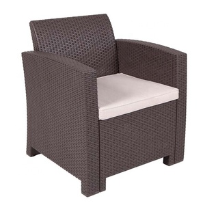 Leisure 4pcs Garden <b>Rattan</b>-look Set Plastic Injection <b>Outdoor</b> Furniture With Cushion - Product Image 4