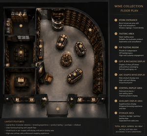 Mobiliario de Lujo Personalizado para Tiendas de Vino, Diseño Interior de Bodega, Solución Moderna para Vinaterías, Exhibición Premium de Vinos - Product Image 2