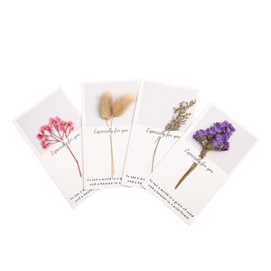 Biglietti d'<span class=keywords><strong>auguri</strong></span> con fiori di gipsofila pressati per inviti di nozze e regali artigianali per la sposa, biglietti con gipsofila essiccata - Product Image 5