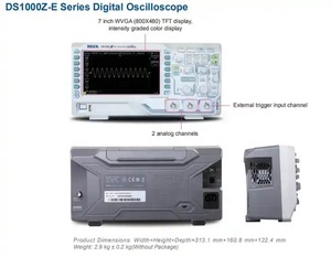 ออสซิลโลสโคป Rigol DS1202Z-E ขนาด 7 นิ้ว เครื่องมือวัดอิเล็กทรอนิกส์ 200MHz 2 ช่องสัญญาณอนาล็อก - Product Image 4