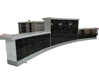 Vente directe d'usine en granit gris naturel Columbarium avec porte noire
