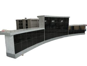 Columbario de nicho de granito gris natural de venta directa de fábrica con puerta negra - Product Image 5