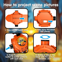 3D dessin animé Halloween citrouille projecteur montre lampe de poche enfants jouets affichage numérique montre éducation précoce torche lumière