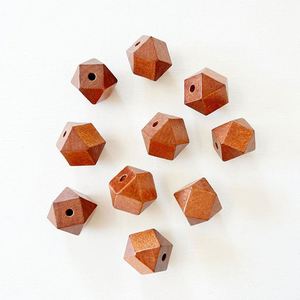 Cuentas Geométricas de Madera de 16 mm, Cuentas de Madera en Forma de Polígono, Cuentas Hexagonales de Madera para Guirnaldas - Product Image 1