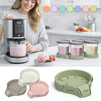 Base de rangement modulaire en silicone pour gobelets de crème glacée, avec drainage et séchage, compatible avec la série Ninja Creami, pour commande en gros