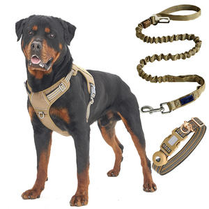 Tali kekang anjing besar reflektif, Set kalung anjing taktis Logo kustom jumlah tinggi, tali kekang latihan anjing dapat disesuaikan - Product Image 1