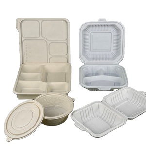 AG12 2 4 to go takeaway wholesale disposable food containers 3 compartment plastic with lid for takeout packaging