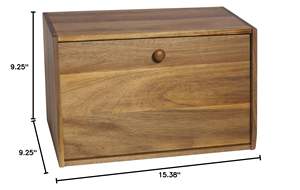 Boîte à pain en bois massif avec porte en acacia Boîte à pain en bois multicolore pour <span class=keywords><strong>comptoir</strong></span> <span class=keywords><strong>de</strong></span> cuisine - Product Image 3
