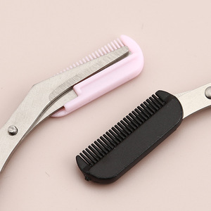 Ciseaux pour sourcils avec peigne, coupe-poils du visage, épilation, accessoires de maquillage amovibles, pinces à cheveux pour cils - Product Image 4