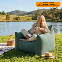 Canapé gonflable moderne et élégant avec housse en tissu PVC, fauteuil gonflable pliable pour extérieur, jardin, chambres, salon, bureau