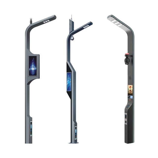 Customized IOT City Smart Street Lights LED Lighting 5G Smart Light Pole Multi-functional PM2. 5 Display Monitoring Screen Lamps
