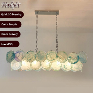 Lustre en verre de Murano 6416, vert dégradé, en forme de disque, soufflé à la main, suspension pour salle à manger, îlot de <span class=keywords><strong>cuisine</strong></span>, Art Déco - Product Image 1