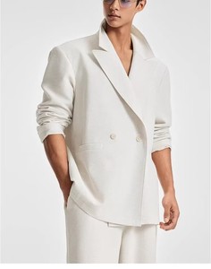 Giacca Casual <span class=keywords><strong>Oversize</strong></span> con Logo Personalizzato per Affari, Tessuto Premium Texturizzato, <span class=keywords><strong>Blazer</strong></span> Doppiopetto da <span class=keywords><strong>Uomo</strong></span> - Product Image 3