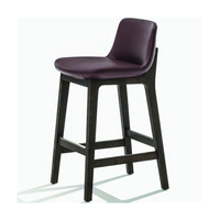 Tabouret de bar moderne et minimaliste en bois sans accoudoirs pour hôtel, restaurant, café, îlot de cuisine