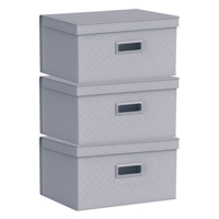 Boîte de rangement pliable avec couvercle, en tissu, pour armoire, chambre, dortoir, bureau