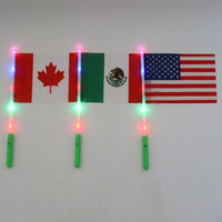 Drapeau à main LED pour supporters de football mondial, couleurs vert et blanc, drapeaux de pays : Australie, Allemagne, France, Amérique, Mexique