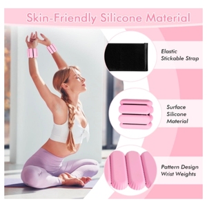 En gros, Marque WL MZ030, Bracelet lesté réglable en silicone rose pour poignet et cheville, 2 kg (2 lb), pour entraînement de fitness complet - Product Image 3