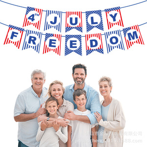 Independence Day Flag B Party Banner <b>Paper</b> Star <b>Pattern</b> Rectangle Diy Decorations for USA Holiday Venue Setup - Product Image 4