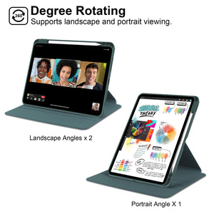 เคสหนังอะคริลิคแบบหมุนได้ ผลิตในจีน สำหรับ <span class=keywords><strong>iPad</strong></span> 11/mini 7 และ <span class=keywords><strong>Air</strong></span> <span class=keywords><strong>5</strong></span> ป้องกันรอบด้าน ป้องกันการตกกระแทก - Product Image 3
