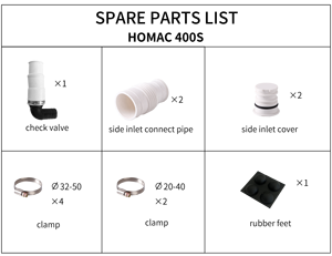 HOMAC 700-S(700W) Pompe compacte intégrée pour les eaux usées de la salle de bain - Product Image 6