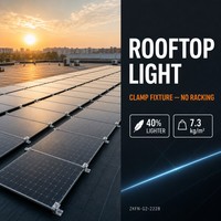 Panneau solaire rigide léger de type N TOPCon 520W, 7,3 kg par mètre carré, sans renfort pour projet solaire sur toit en acier