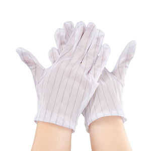 Guantes de seguridad electrónicos ESD antiestáticos blancos de dedo completo con patrón de rayas Guantes DE TRABAJO protectores - Product Image 1