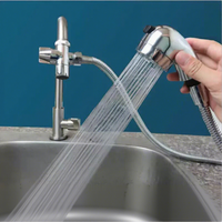 Vanne de dérivation en laiton HONGDEC avec raccord cannelé, adaptateur de robinet pour douche et robinet / toilettes G1/2