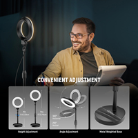 Mini lampe annulaire LED USB dimmable NEEWER de 5 pouces pour ordinateurs portables, réunions, streaming mobile, selfies, éclairage photo