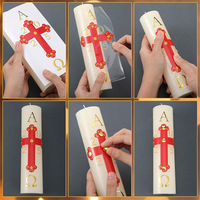5 Or Push Pin Prière Baptême Imprimé Autocollants Kit Catholique Dieu Pascal Pâques Baptême Pilier Église Bougies