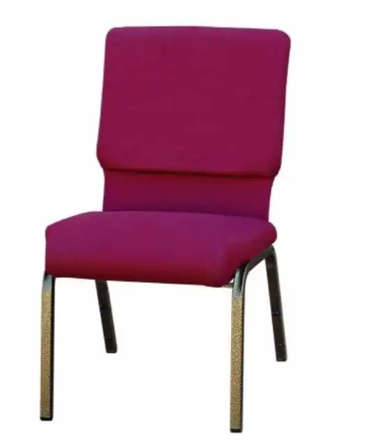 Wholesale steel frame restaurant banquet chair metal stackable cheap event padded church chair