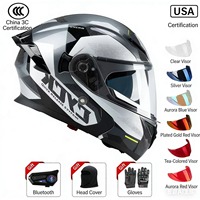 Casque de moto modulaire à visière relevable certifié DOT avec fermeture rapide, nouveau casque moto