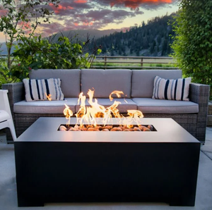Customized Color Free Standing Outdoor Gas Fire Pit Table Square Rectangle Design - Product Image 2