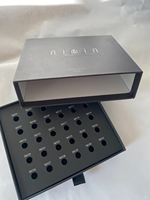Boîte d'emballage haut de gamme pour capsules d'huiles essentielles de beauté, plan mensuel, film anti-rayures, boîte cadeau tiroir avec doublure en carton gris
