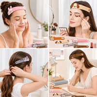 Attache-cheveux personnalisée brodée style animalier avec bande auto-agrippante, vente en gros, MOQ 50 pièces