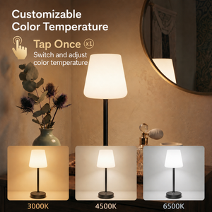 Waterproof LED Table Lamp Raindrop Shade Solar <b>Light</b> Metal Torchiere Lamp for Bathroom Patio Garden - Product Image 3