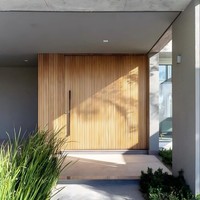 Porte d'entrée extérieure moderne en aluminium moulé, étanche, antivol, pour villa
