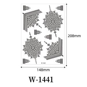 Nouvel autocollant de <span class=keywords><strong>tatouage</strong></span> temporaire imperméable en henné noir écologique et tendance avec motif floral - Product Image 6