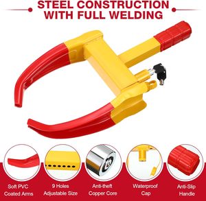 Los mejores accesorios para el coche, tipo de bocina antirrobo, bloqueo de abrazadera de rueda de coche, bloqueo de abrazadera de rueda de coche antirrobo profesional - Product Image 3