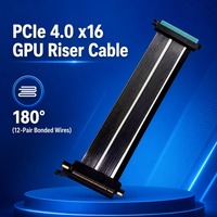 Câble d'extension flexible PCIe 4.0 X16 pour carte graphique, 180 degrés, 32 Gb/s, haute vitesse, blindé, à âme en cuivre, pour PC de jeu ITX