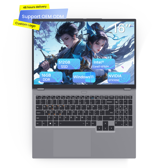 Yifang 16 -inch  Intel Core I7-8750H  Graphics Card GTX 1050  Win 11 Customizable Logo  High-performance Cooling Gaming Laptops