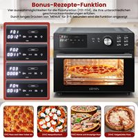 Horno de freidora de aire caliente de 30L, freidora XXL 1800W sin aceite, freidora multifunción con 21 programas sin aceite, 30 a 230 °C con mantener el calor