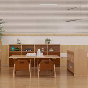 ชุดโต๊ะเรียนรู้สำหรับเด็กอนุบาล ดีไซน์มอนเตสซอรี่ ทำจากไม้แท้ รูปทรงสี่เหลี่ยมคางหมู รูปตัวยู สำหรับโรงเรียนอนุบาลและห้องเรียน  รับผลิตแบบ OEM ODM จากโรงงานโดยตรง - Product Image 2