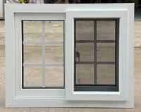 Modernes UPVC-Horizontalschiebefenster mit Doppelverglasung aus Gehärtetem Glas für Villa, Wohnzimmer, Küche, Schalldicht, AAMA-geprüftes Design