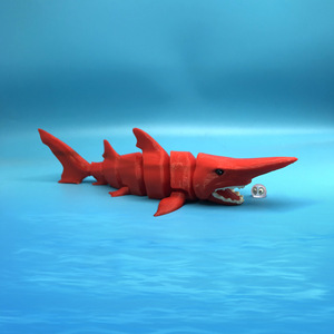Requin sabre-denté réaliste imprimé en 3D, corps entièrement articulé avec mâchoires mobiles, jouet articulé, vente en gros - Product Image 2