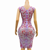 Novance Y3828 été femmes vêtements 2024 Zomer sans manches Club robes Sexy femmes vêtements rouge diamants robe
