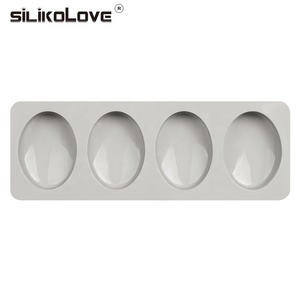 MUYULINS Factory 4-Cavity Oval Maker LFGB Platinum Non-Stick BPA-Free <b>Silicone</b> Soap Mold - Product Image 3
