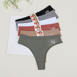 <span class=keywords><strong>Culotte</strong></span> string <span class=keywords><strong>sans</strong></span> couture en polyester tricoté confortable taille haute pour femme, sexy et <span class=keywords><strong>mature</strong></span>, antibactérienne et respirante - Product Image 1